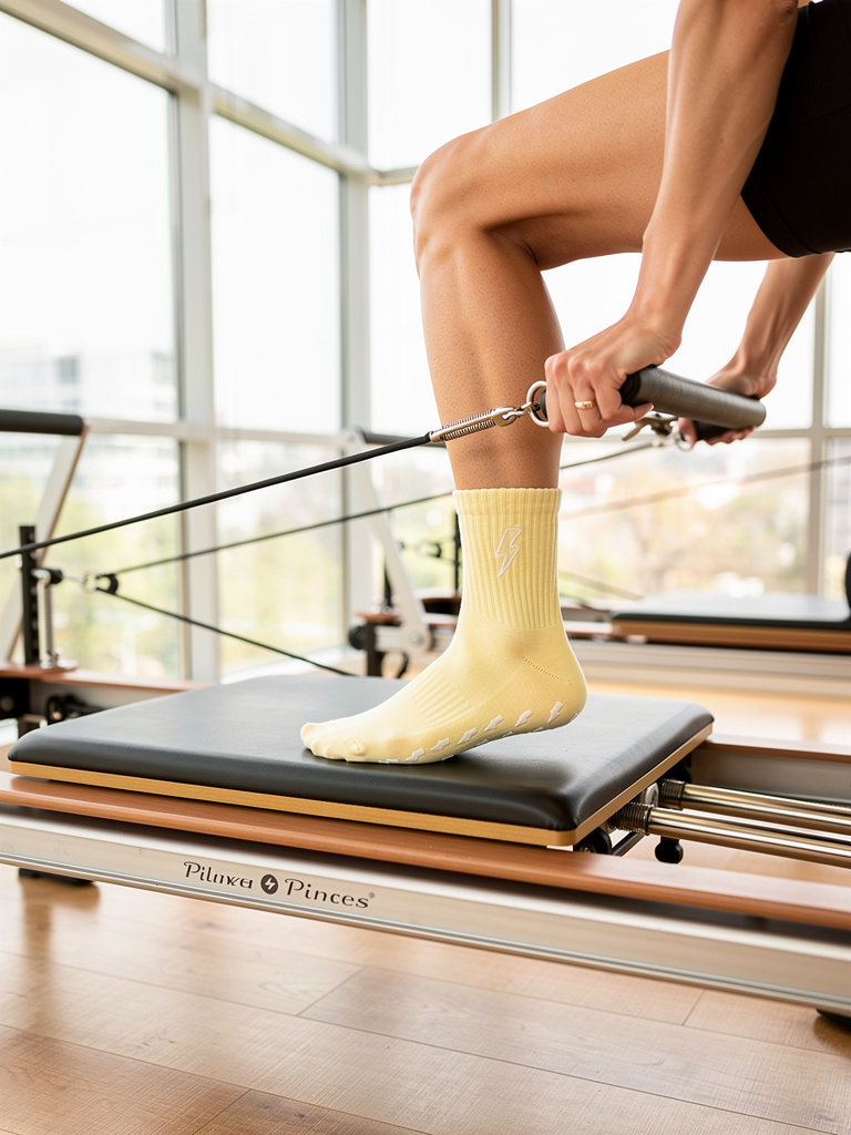 Lightning Bolt | Butter Yellow Grip Socks