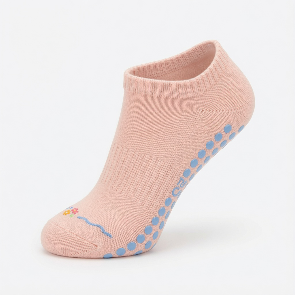 Blush Pink Floral Grip Socks