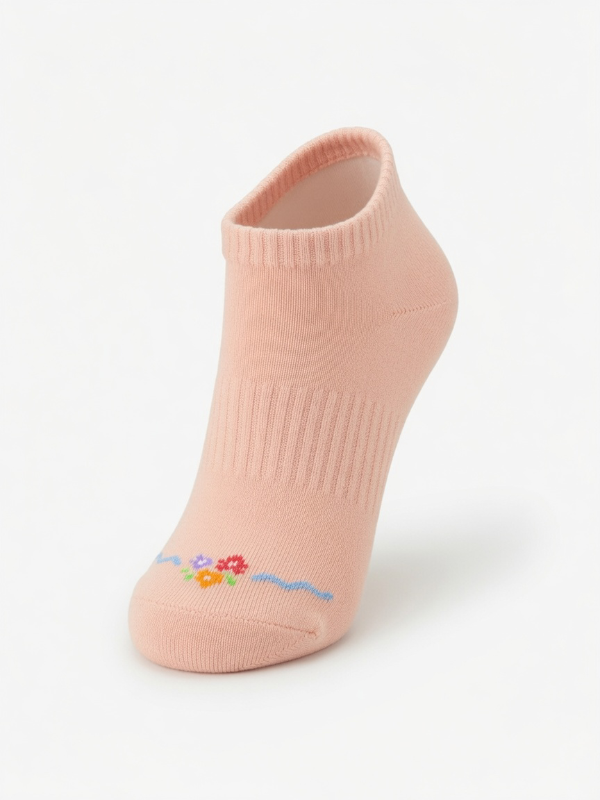 Blush Pink Floral Grip Socks