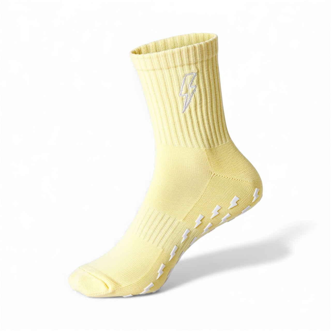 Lightning Bolt | Butter Yellow Grip Socks
