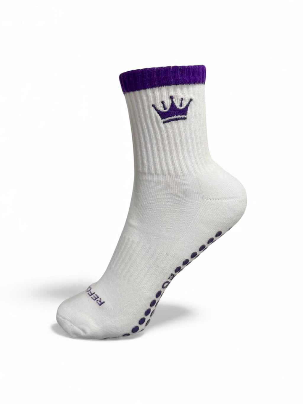 Reformer Royalty | Purple Stripe Grip Socks