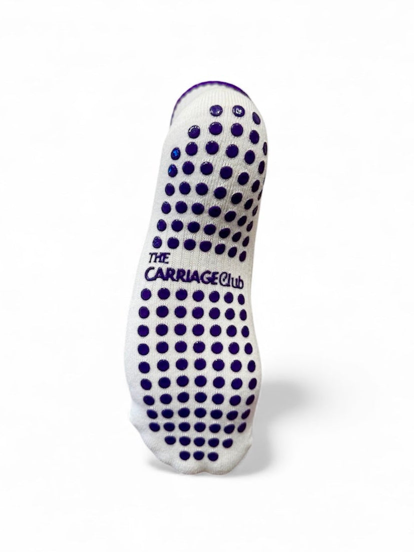 Reformer Royalty | Purple Stripe Grip Socks