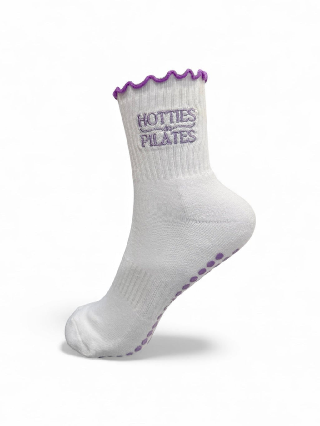 Hotties Do Pilates | Purple Ruffle Grip Socks