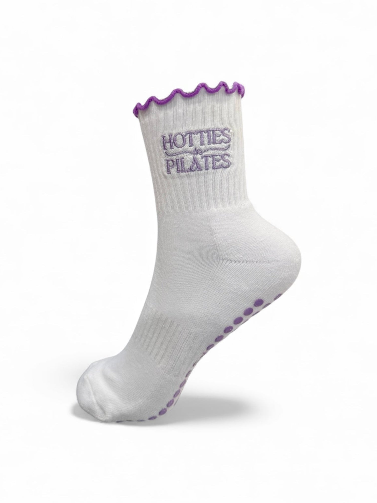 Hotties Do Pilates | Purple Ruffle Grip Socks