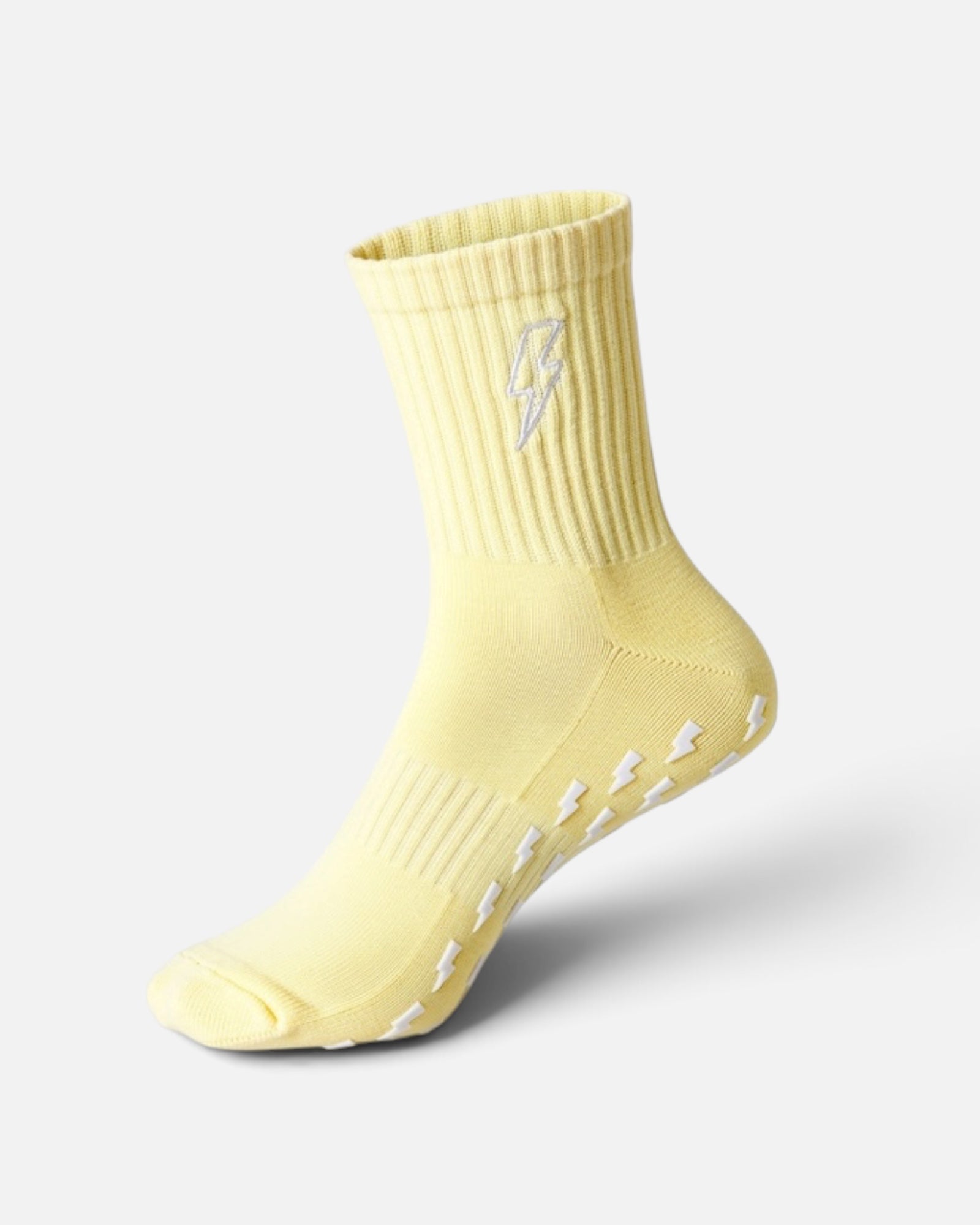 Lightning Bolt | Butter Yellow Grip Socks