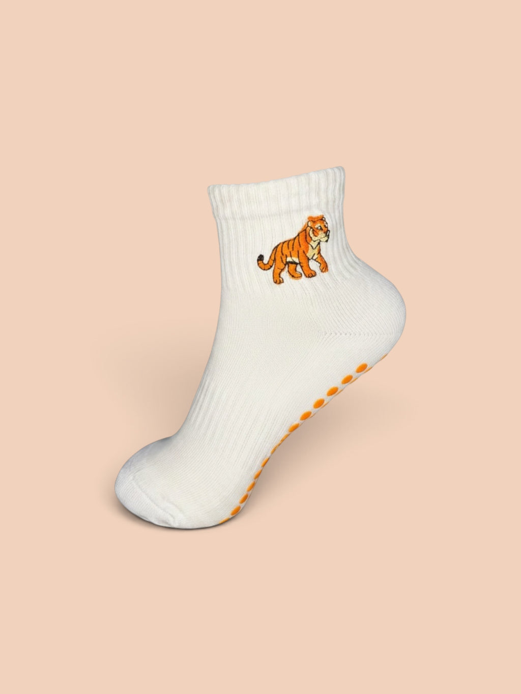 Orange Tiger Grip Socks